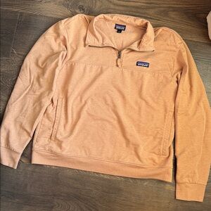 Patagonia Light Orange Quarter-Zip Sweatshirt